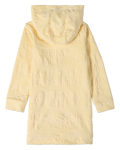 Kids Summer-Themed Burnout Cotton-Rich Terry Full-Zip Hooded Robe