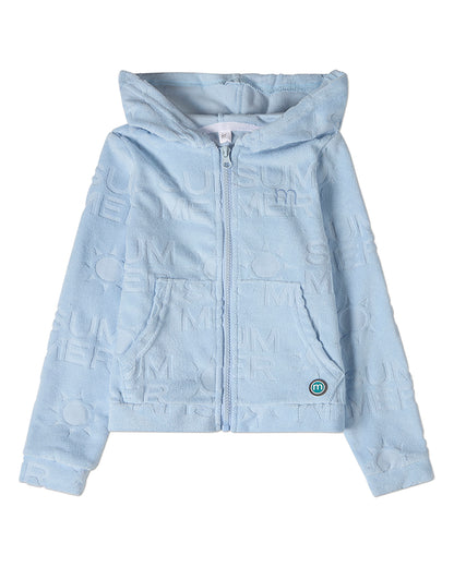 2 Piece Girls Summer-Themed Burnout Cotton-Rich Terry Coverup Robe Set