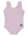 Girls Dot-Print Scallop-Trim Quick-Dry UPF 50 Swimsuit