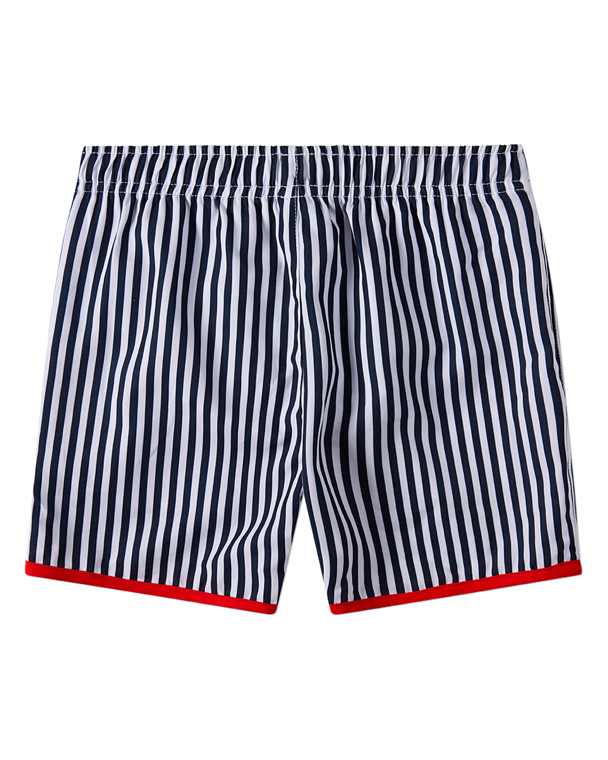 Boys Nautical-Stripe Contrast-Trim Quick-Dry UPF 50 Swim Trunks