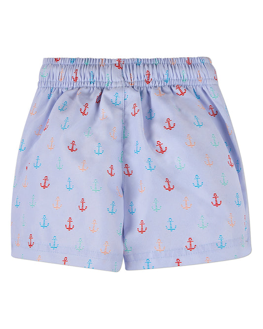 Boys "Sail and Anchor" Quick-Dry UPF 50 Swim Trunks with Pockets