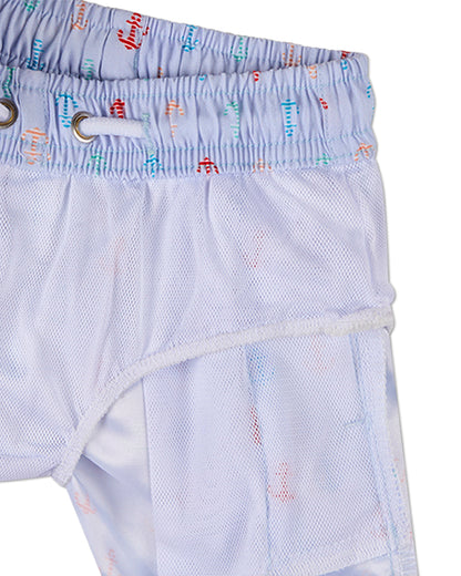 Boys "Sail and Anchor" Quick-Dry UPF 50 Swim Trunks with Pockets