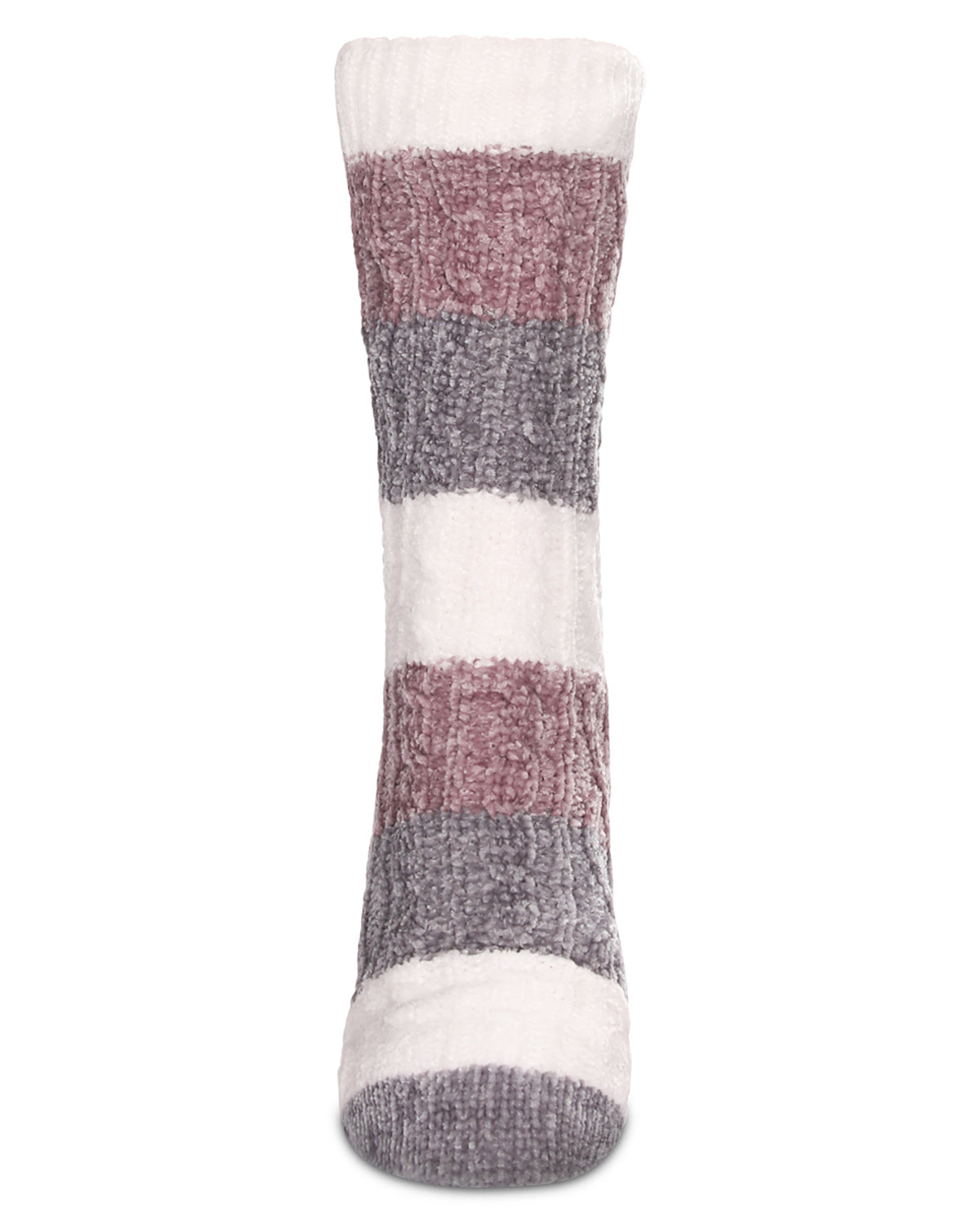 Women's Tranquility Tri-Color Plush Lined Slipper Socks : Color: Light Purple
