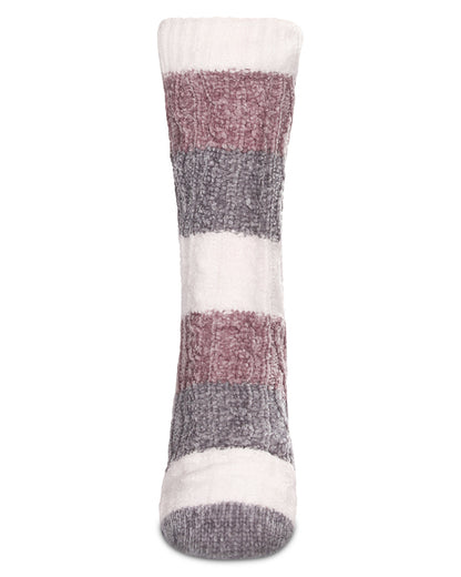Women's Tranquility Tri-Color Plush Lined Slipper Socks : Color: Light Purple