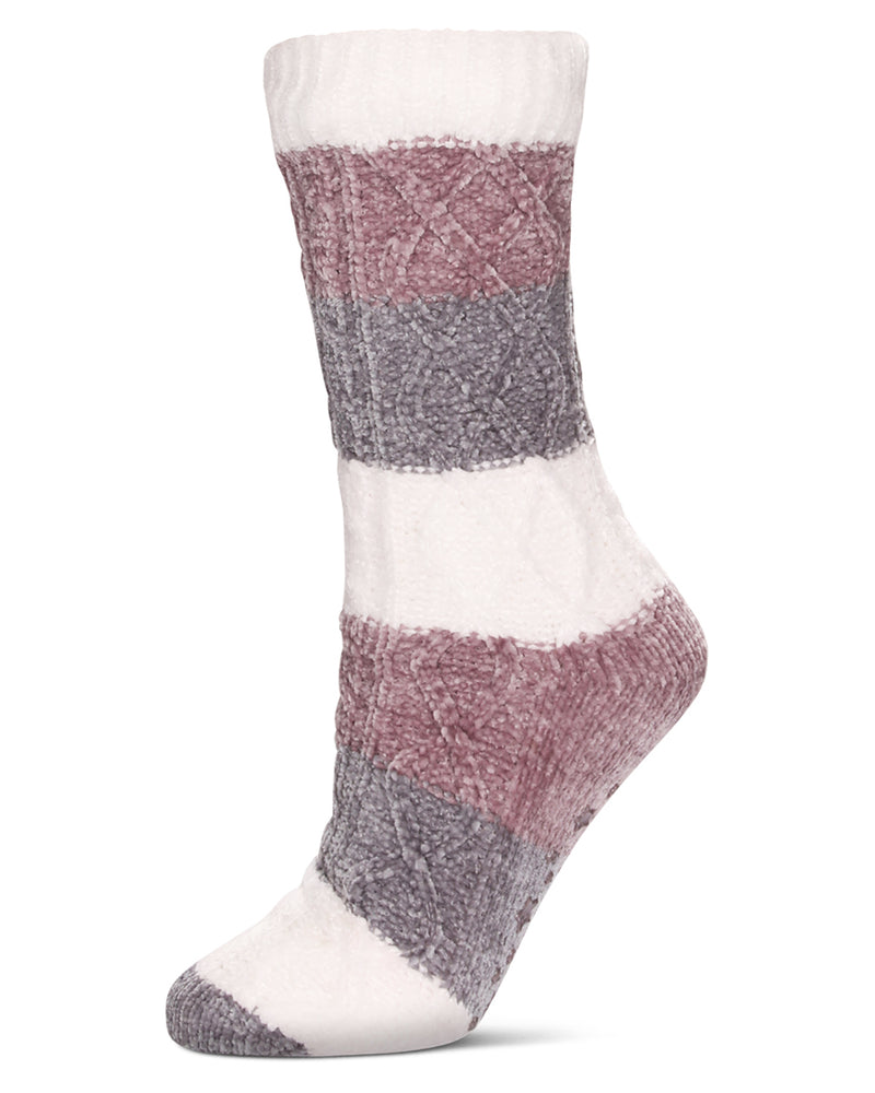 Women's Tranquility Tri-Color Plush Lined Slipper Socks