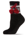 Women's Snowflake Pom Pom Plush-Lined Slipper Socks