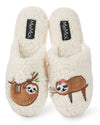 Women's Lazy Daze Sloth Hard Bottom Slippers : Color: Ivory