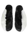 Women's Colorblock Plush Slippers : Color: Black-White