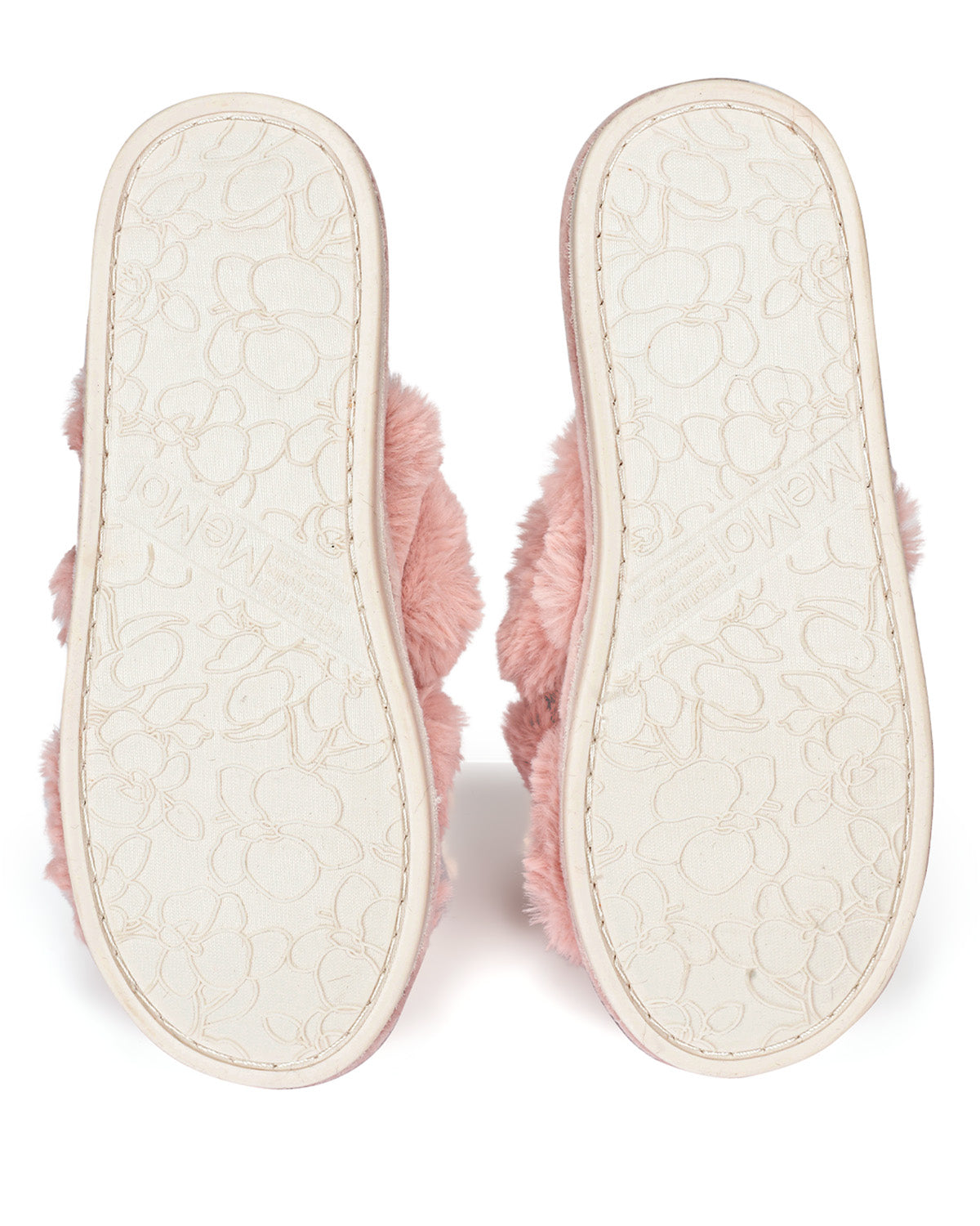 Women's Double Cross Plush Slippers : Color: Gray