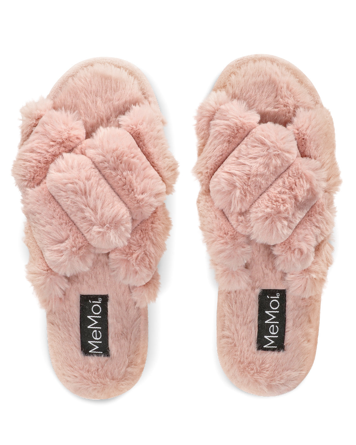 Women's Double Cross Plush Slippers : Color: Gray