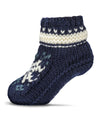 Nordic Flake Recycled Knit Sherpa Lined Lounge Sock : Color: Navy