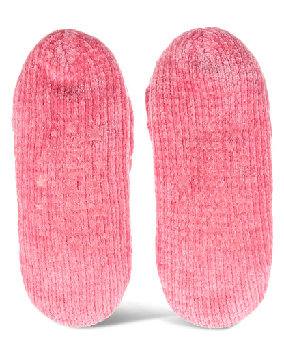 Women's Cozy Cherries Chenille Sherpa Lined Slippers : Color: Disco Pink