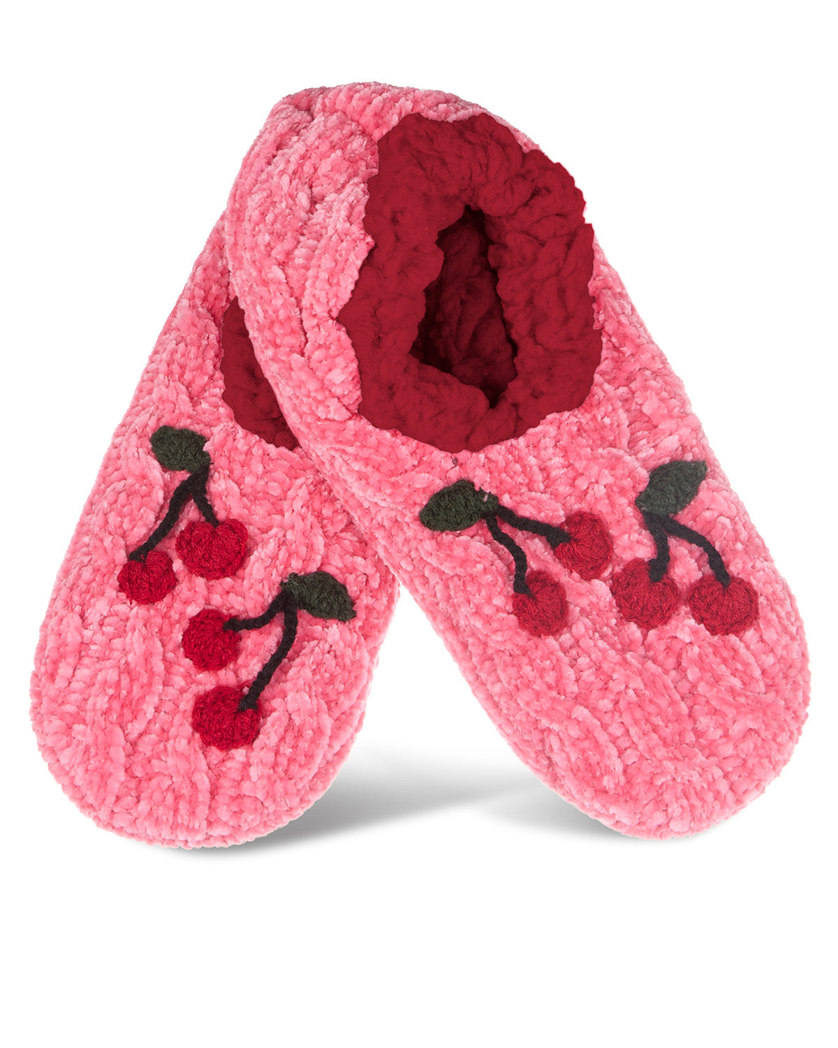 Women's Cozy Cherries Chenille Sherpa Lined Slippers