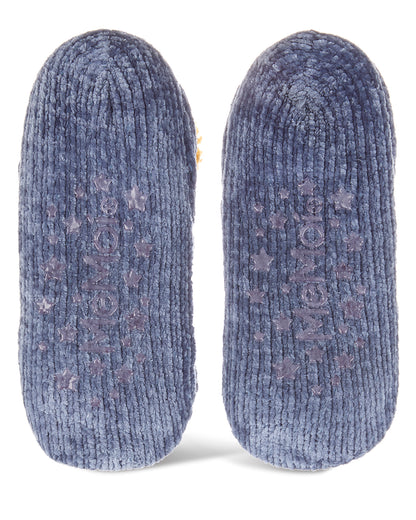 Women's Cozy Daisies Chenille Sherpa Lined Slippers : Color: Denim