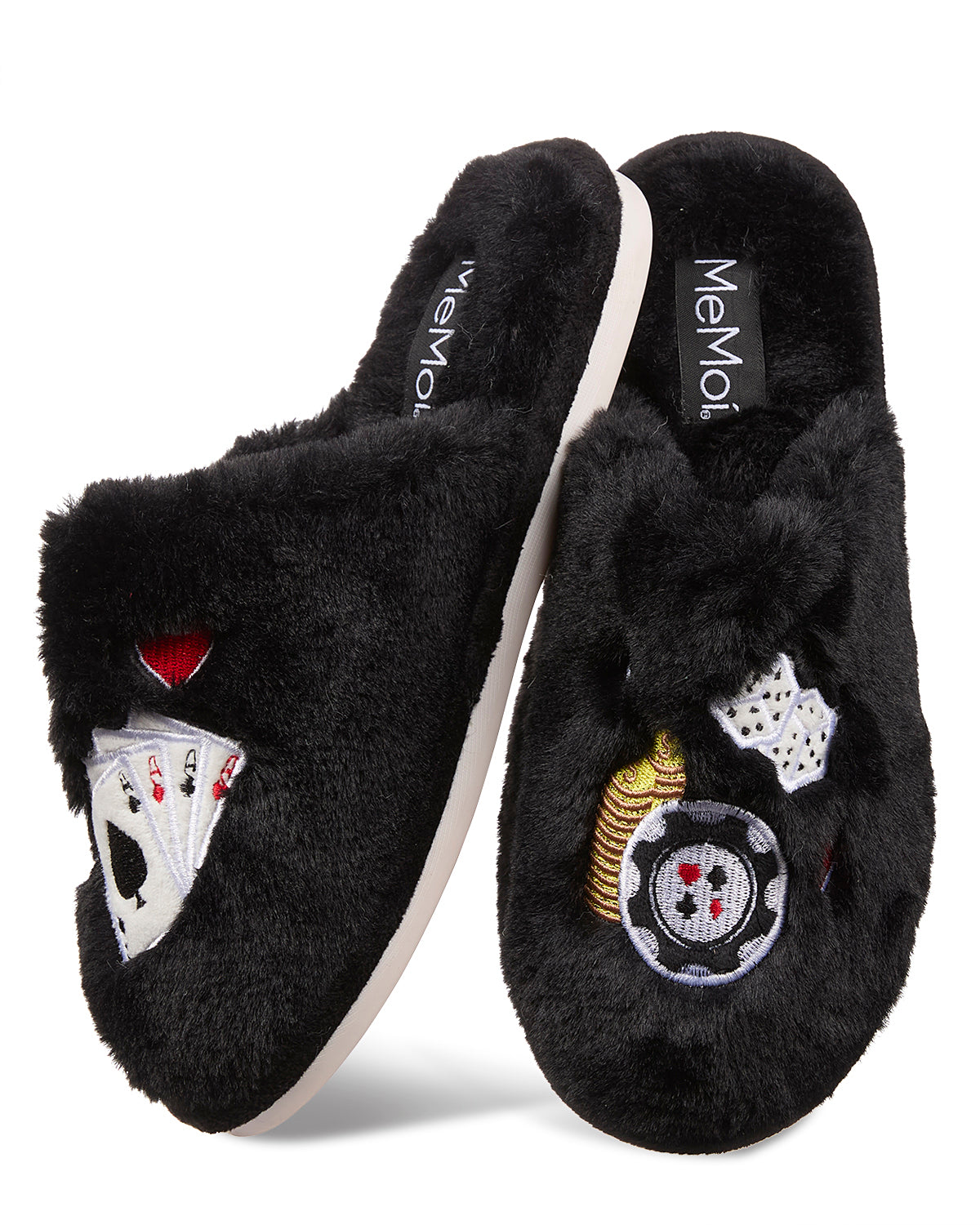 Women's Casino Plush Memory Foam Slippers : Color: Black