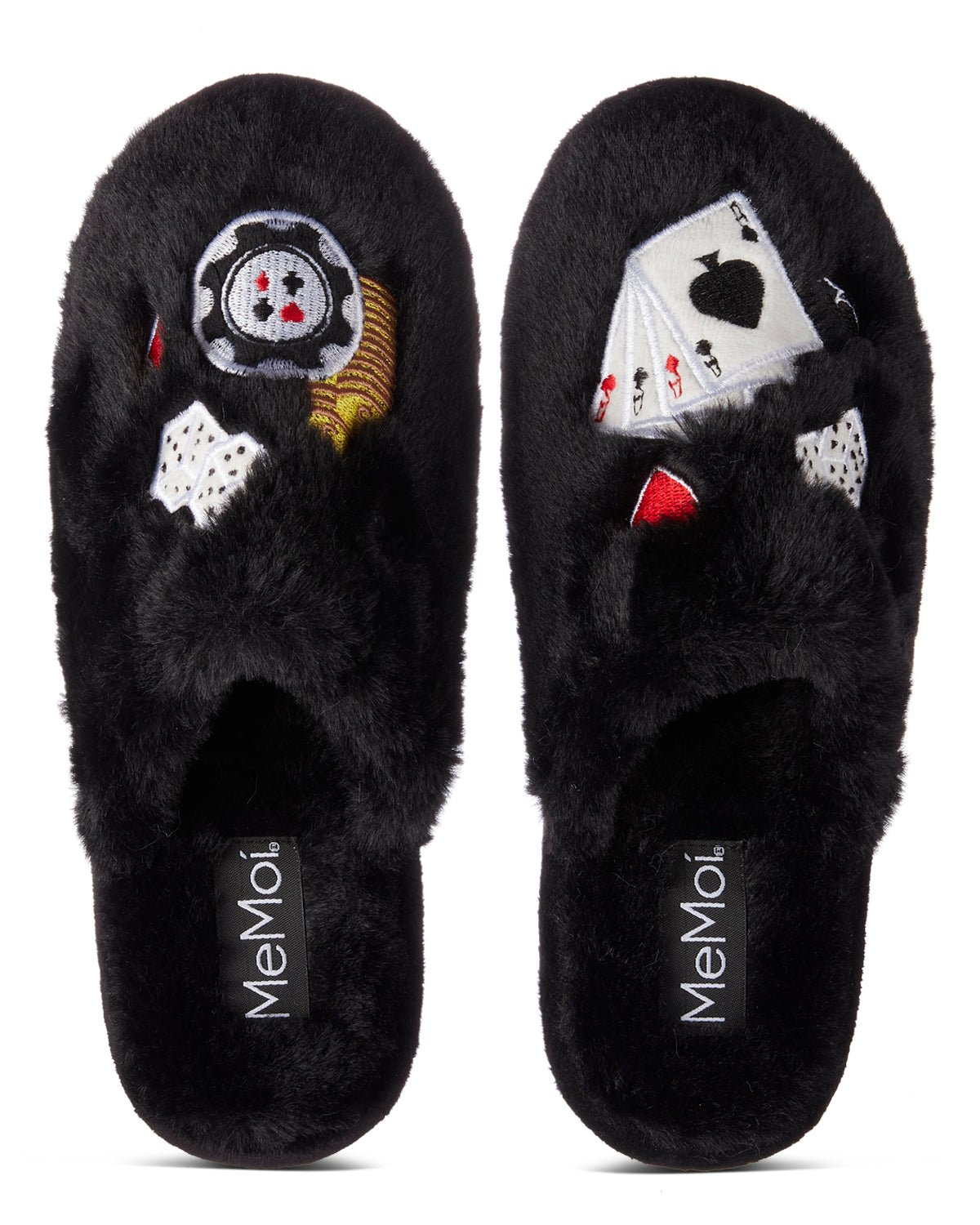 Women's Casino Plush Memory Foam Slippers : Color: Black