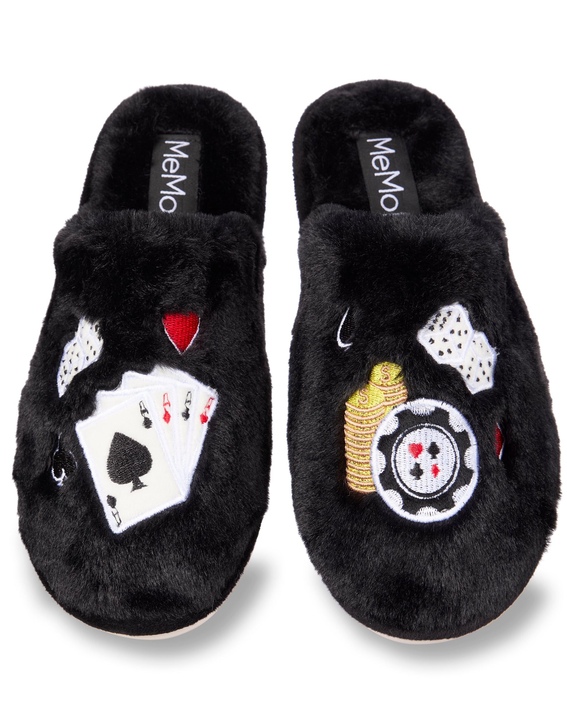 Women's Casino Plush Memory Foam Slippers : Color: Black