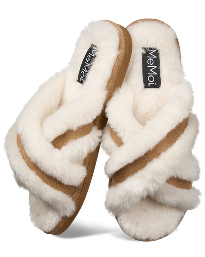 Women's Serina Plush Slippers : Color: Ivory