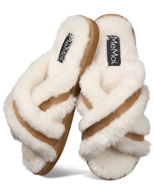 Women's Serina Plush Slippers : Color: Ivory