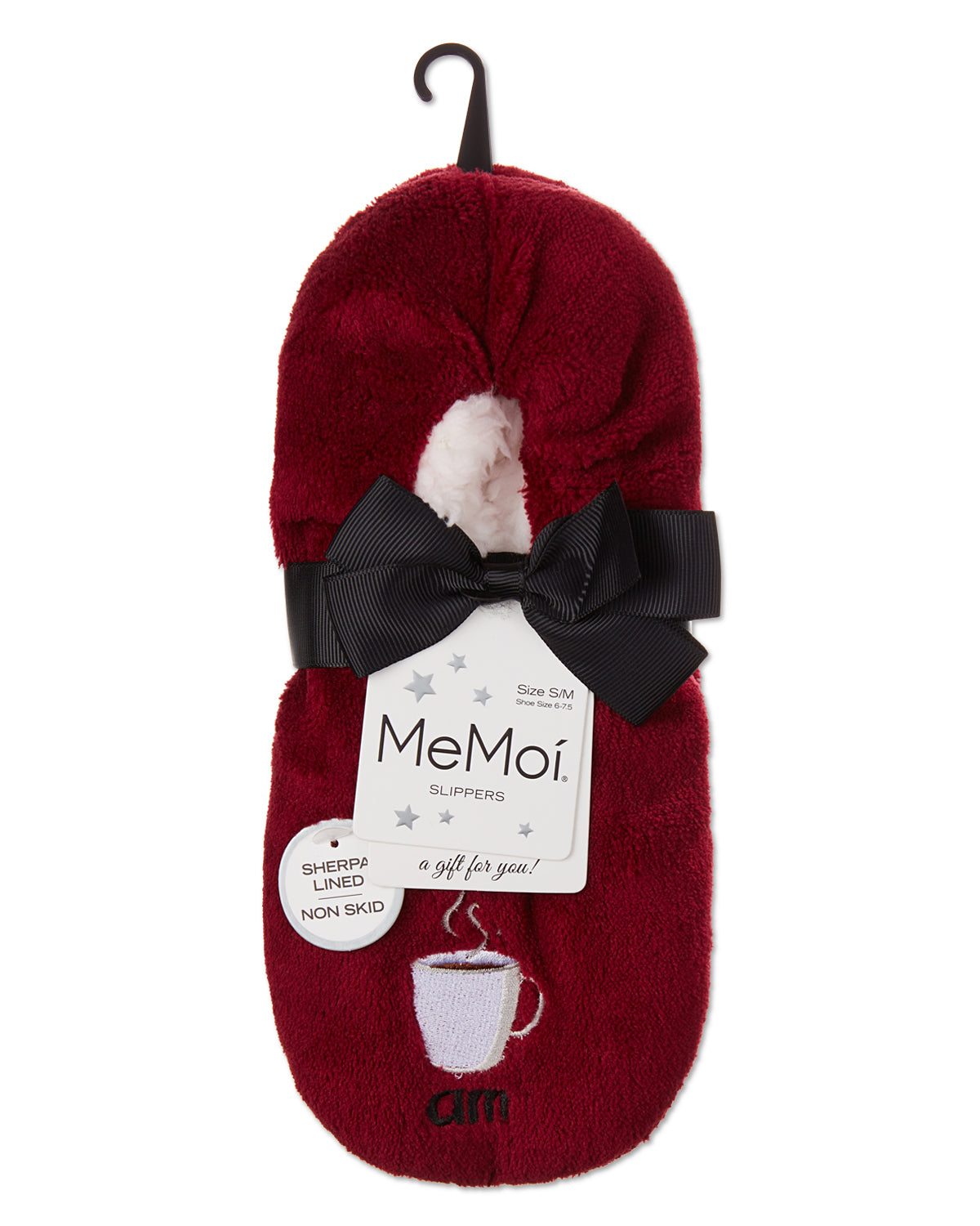 Women's Morning Brew/Night Cap Sherpa Lined Slippers : Color: Mulberry