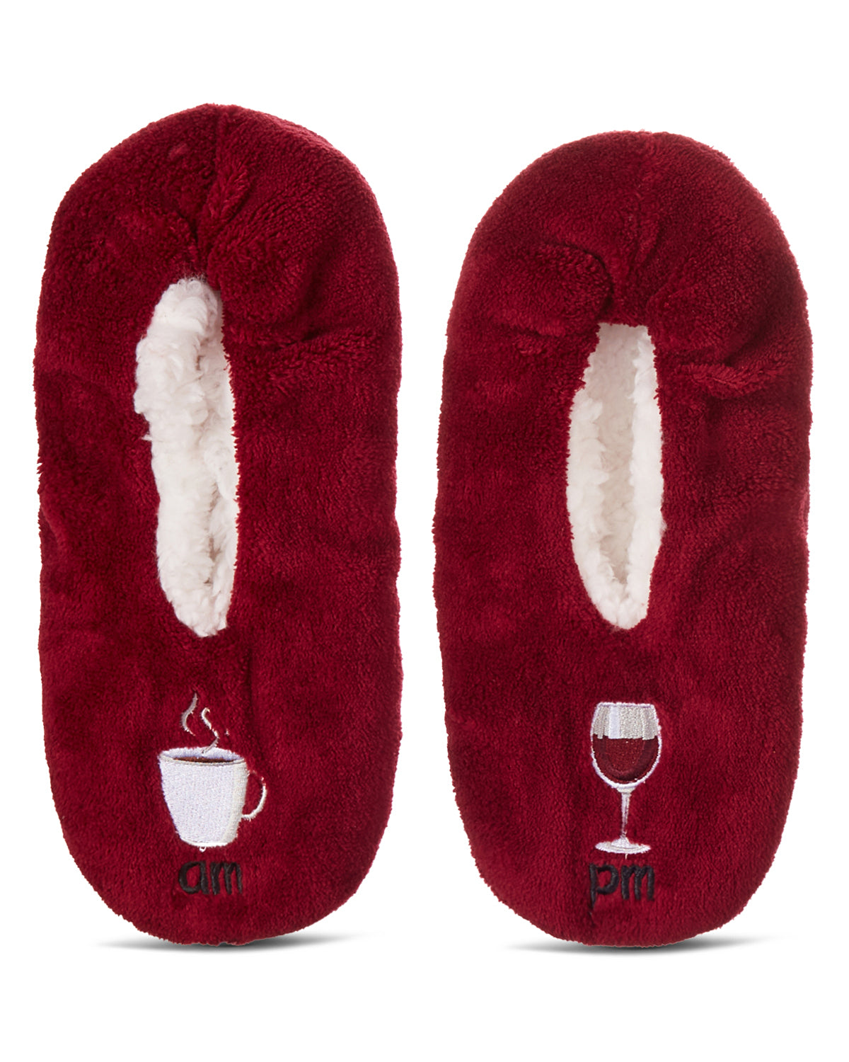 Women's Morning Brew/Night Cap Sherpa Lined Slippers : Color: Merlot