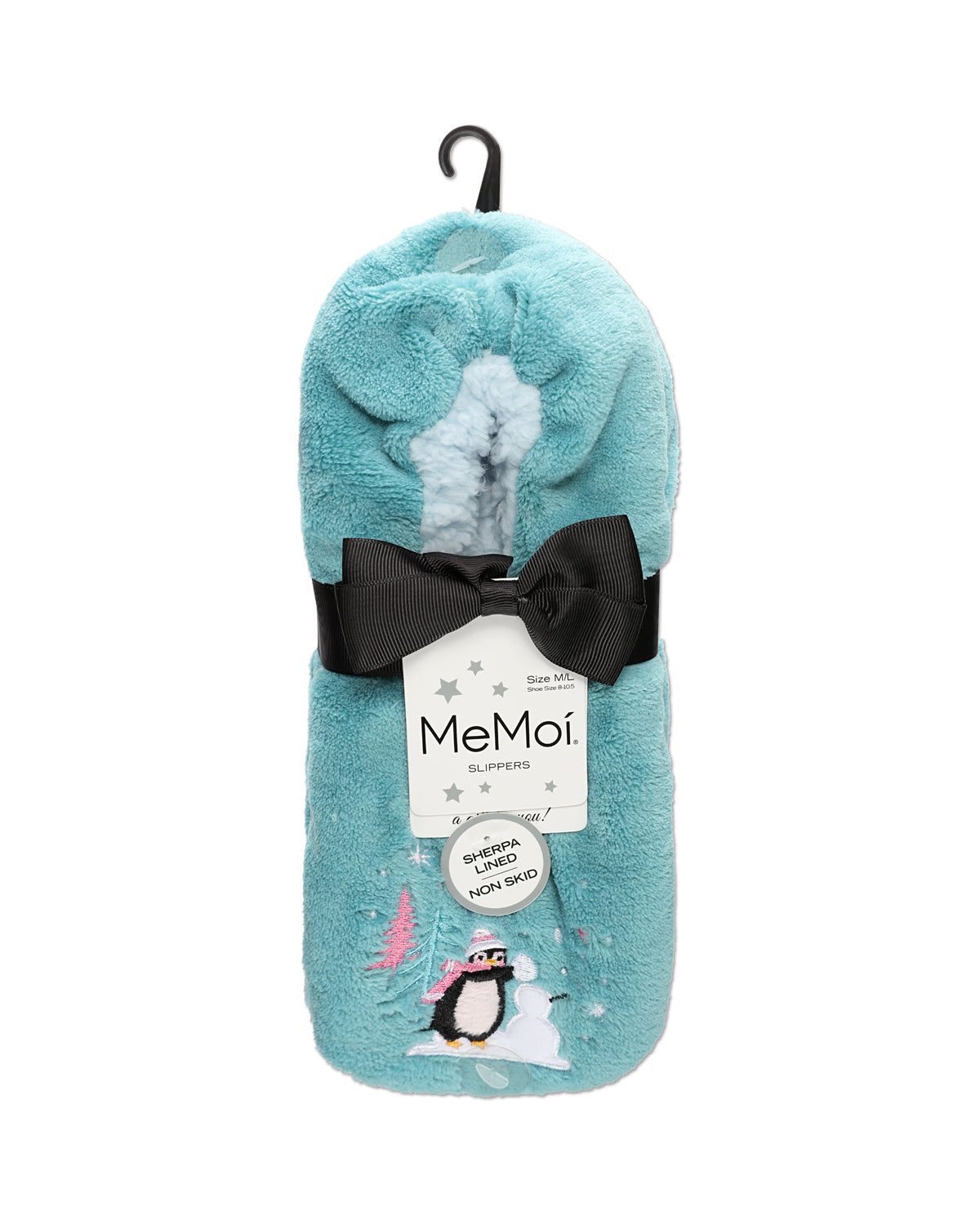 Women's Skating Penguin Sherpa Lined Slippers : Color: Blue