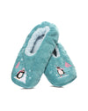 Women's Skating Penguin Sherpa Lined Slippers : Color: Blue