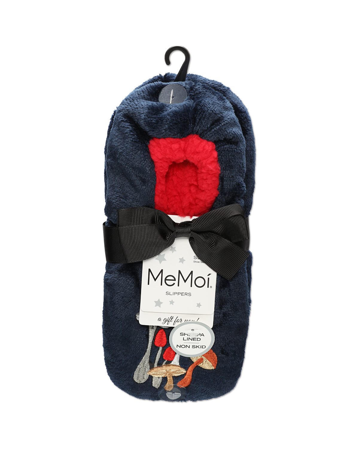 Women's Shrooms Sherpa Lined Slippers : Color: Navy