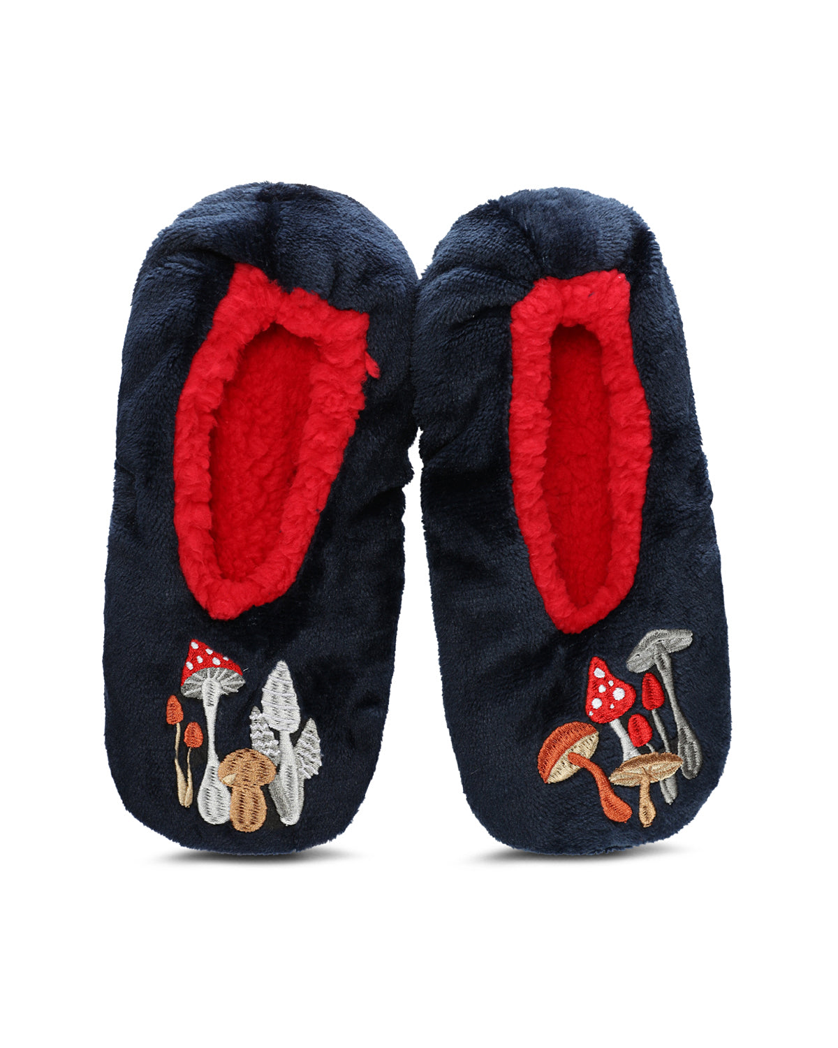 Women's Shrooms Sherpa Lined Slippers : Color: Navy