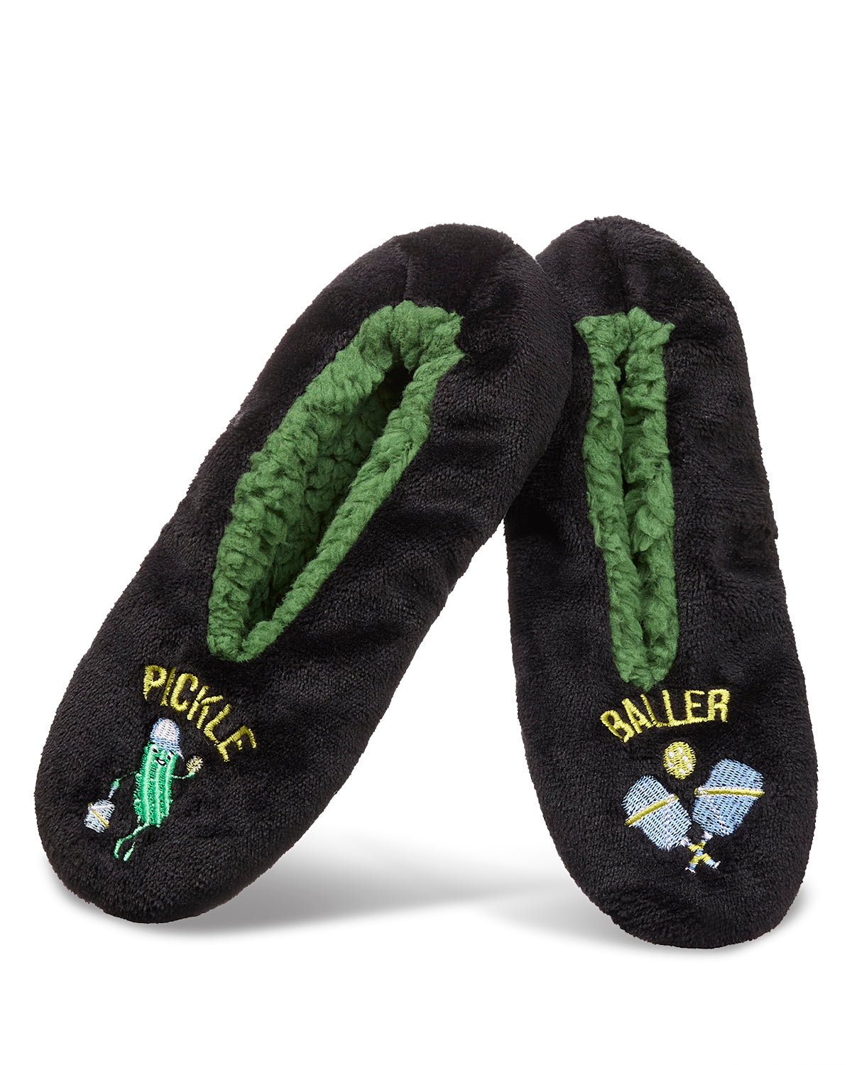 Women's Pickle Baller Sherpa Lined Slippers : Color: Black
