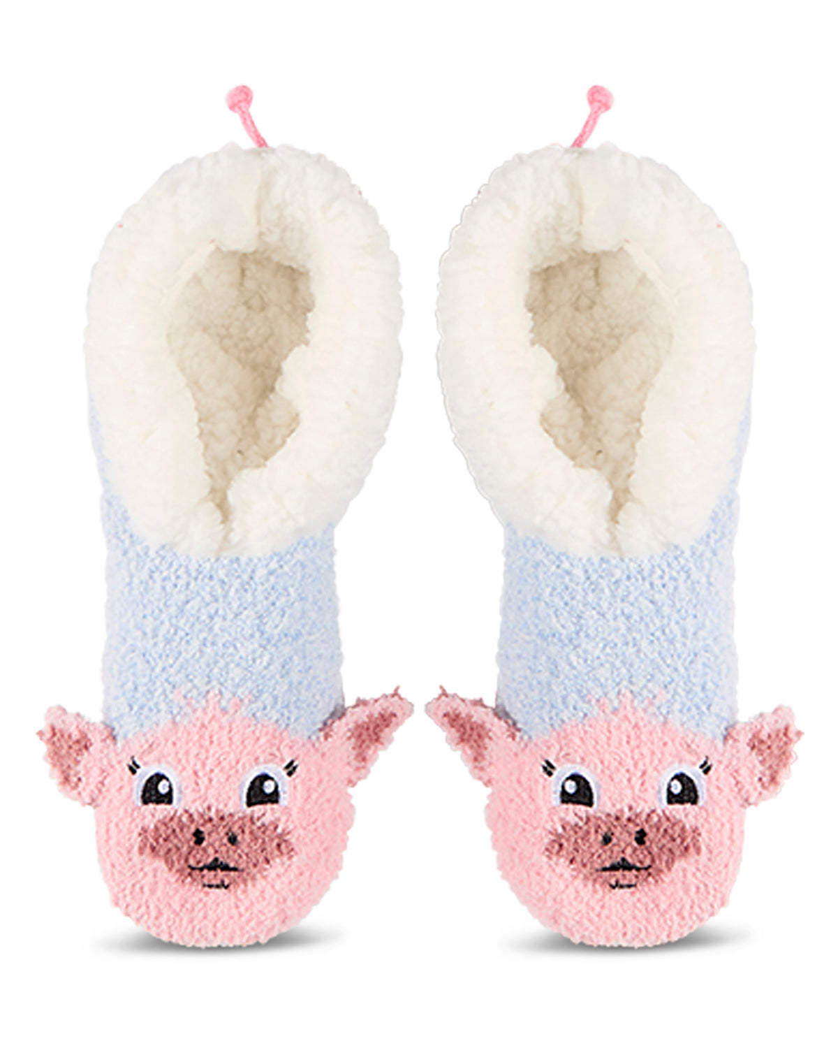 Women's "Pig" Embellished Plush-Lined Sure-Grip Slippers