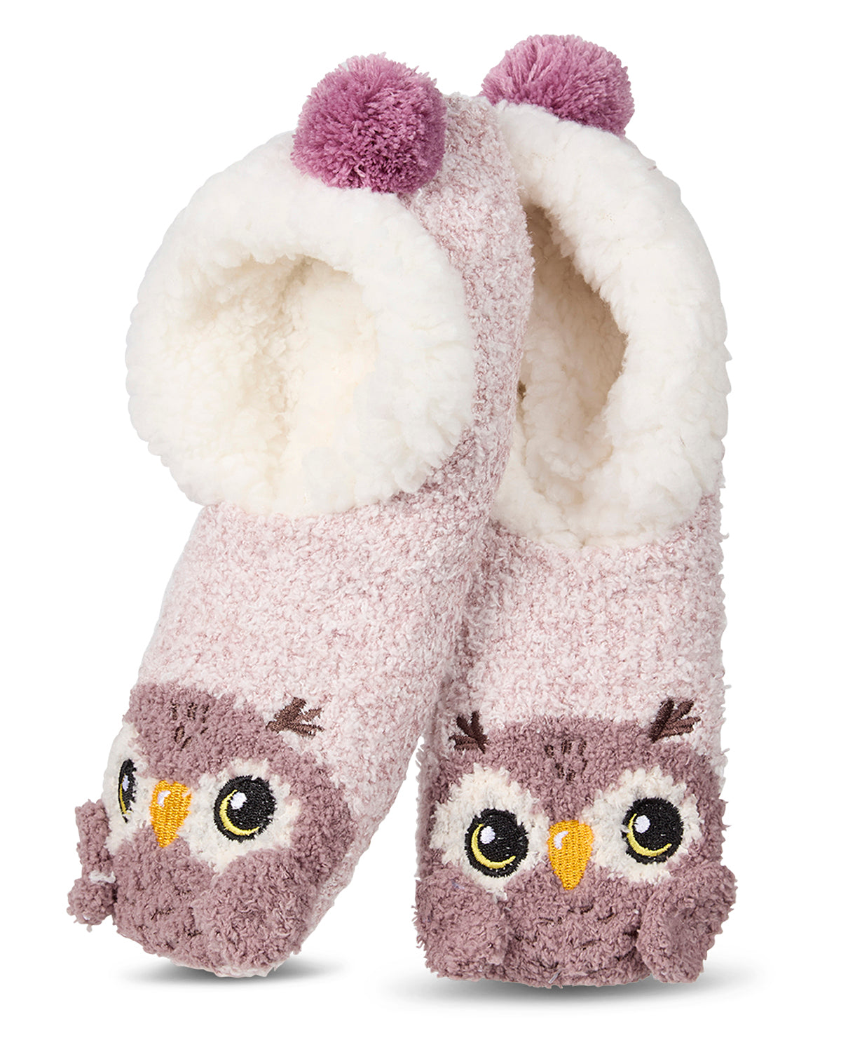 Women's "Owl" Embellished Plush-Lined Slippers