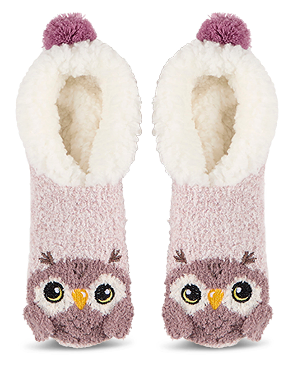 Women's "Owl" Embellished Plush-Lined Slippers