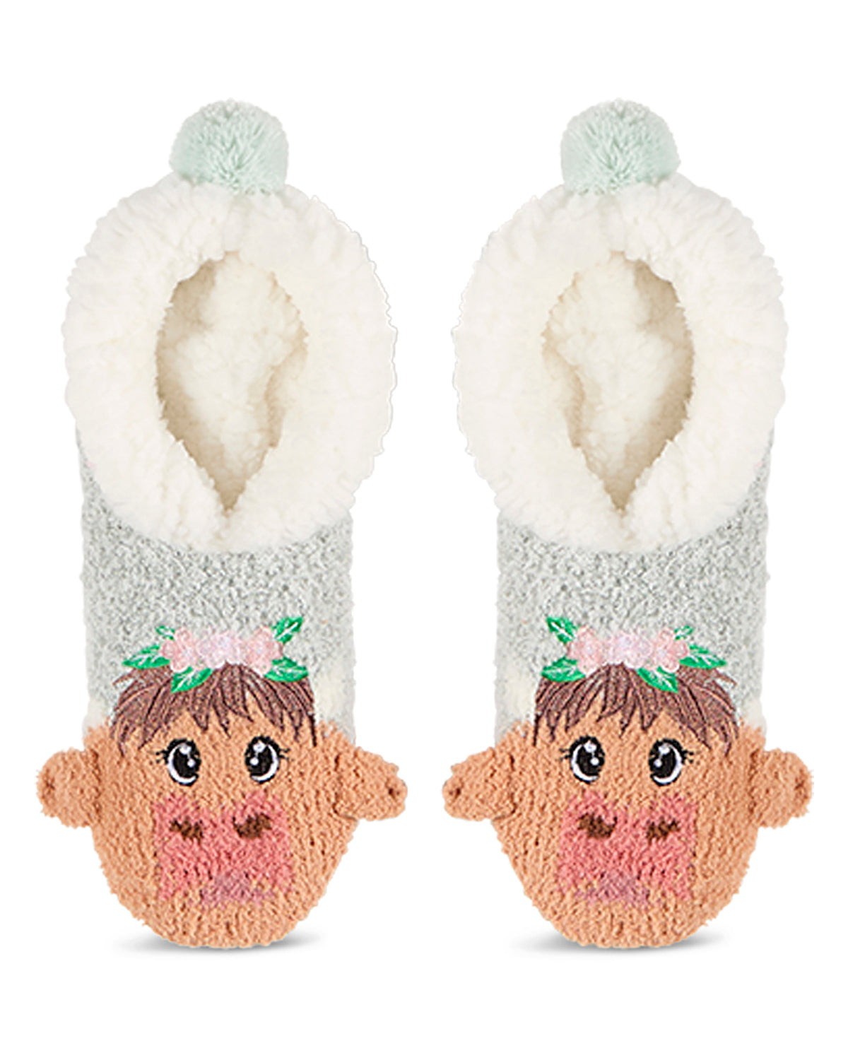 Women's "Highland Cow" Embellished Plush-Lined Slippers