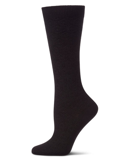 Natori Medallion Knit Wool Blend Knee Socks