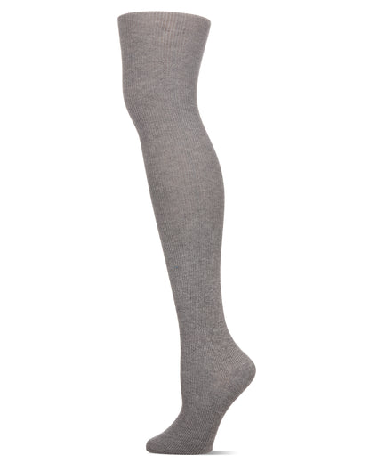 Natori Regent Rib Knit Sweater Tights : Color: Medium Gray Heather