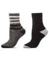 Chenille Multi Striped/Solid Cozy Crew 2 Pair Pack : Color: Castlerock