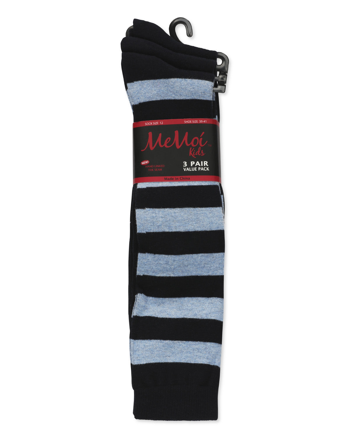 Girl's 3 Pair Pack Soft Stripe Knee High Socks : Color: Navy