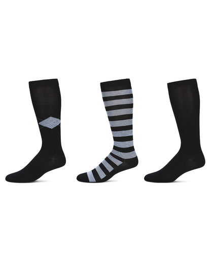 Girl's 3 Pair Pack Soft Stripe Knee High Socks : Color: Navy
