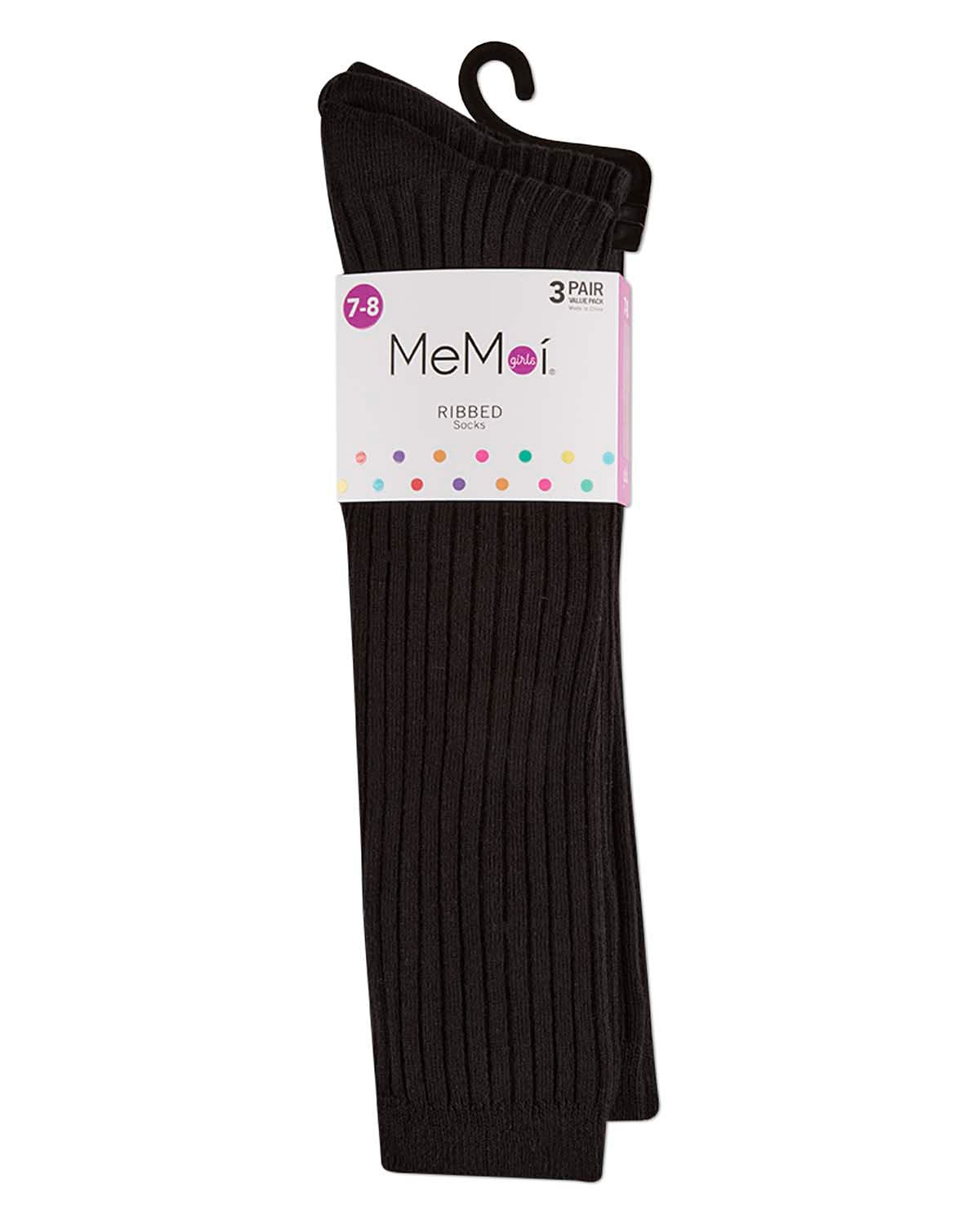 3 Pack Girls Classic Ribbed Cotton-Rich Knee Socks