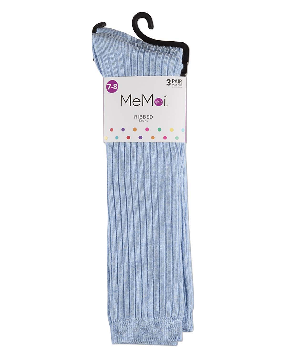 3 Pack Girls Classic Ribbed Cotton-Rich Knee Socks