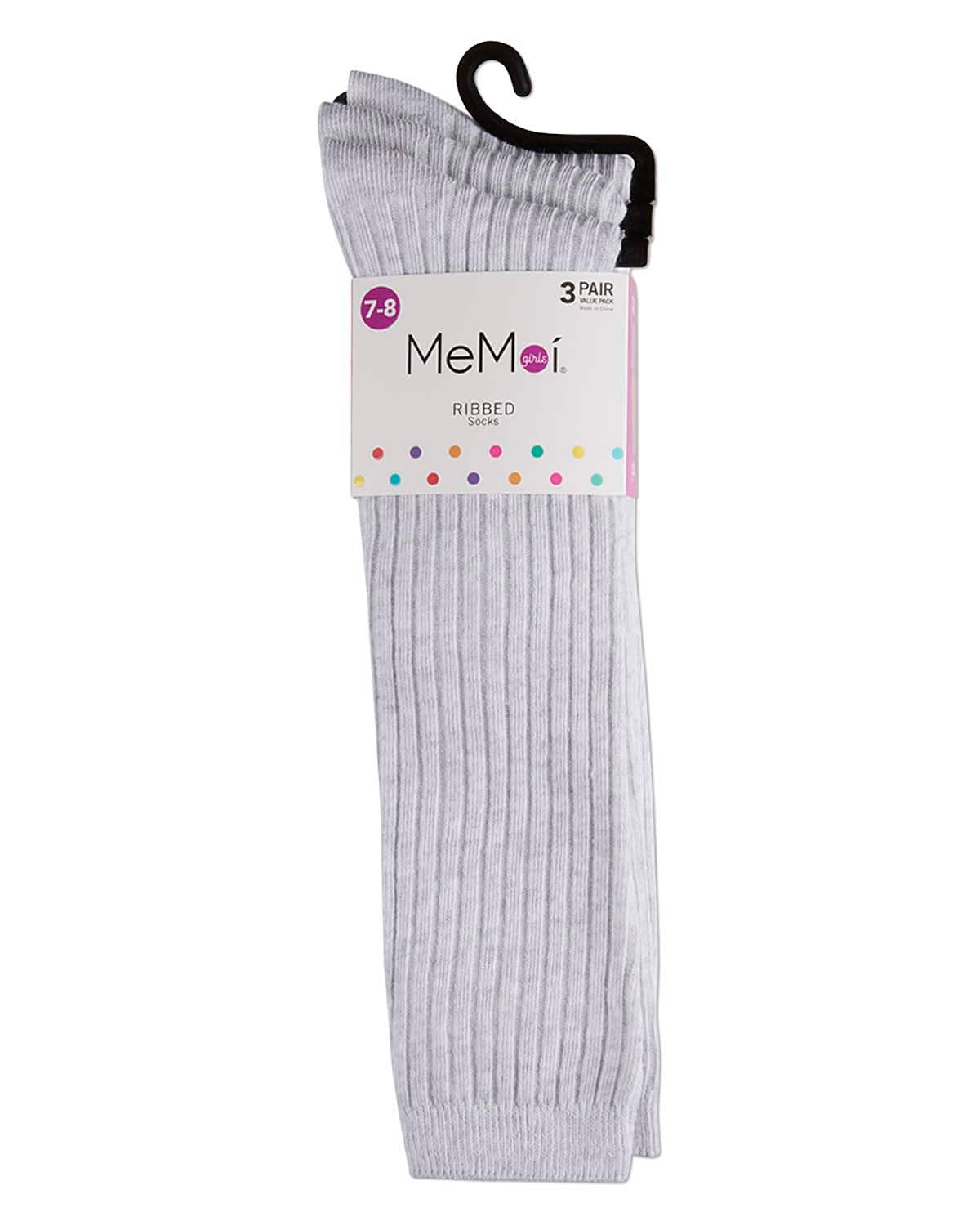 3 Pack Girls Classic Ribbed Cotton-Rich Knee Socks