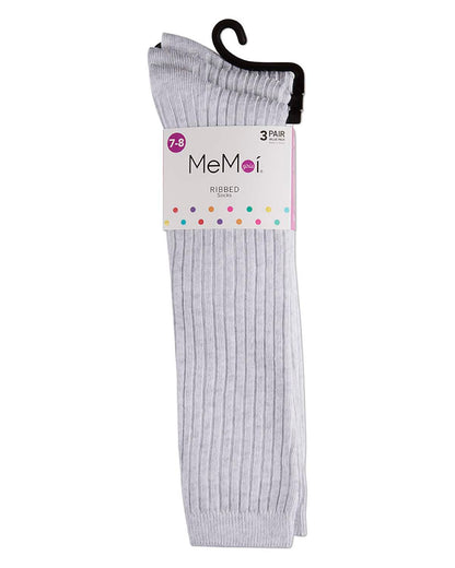 3 Pack Girls Classic Ribbed Cotton-Rich Knee Socks