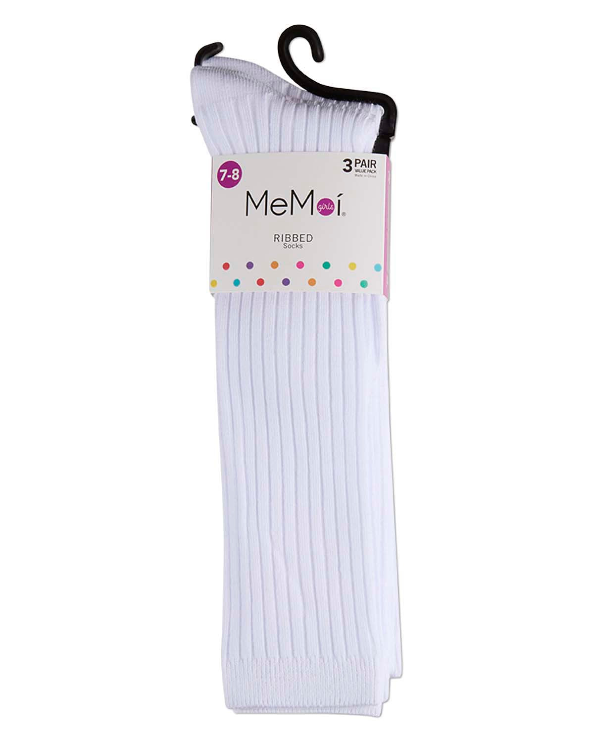 3 Pack Girls Classic Ribbed Cotton-Rich Knee Socks