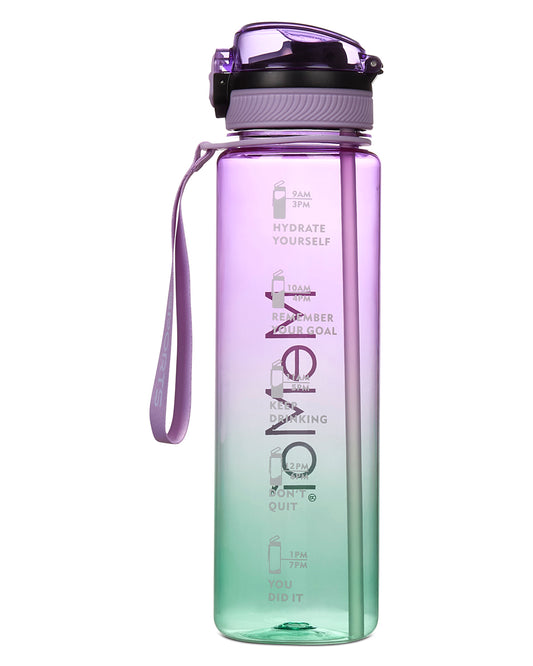 MeMoi Promo Straw Water Bottle : Color: Purple Multi