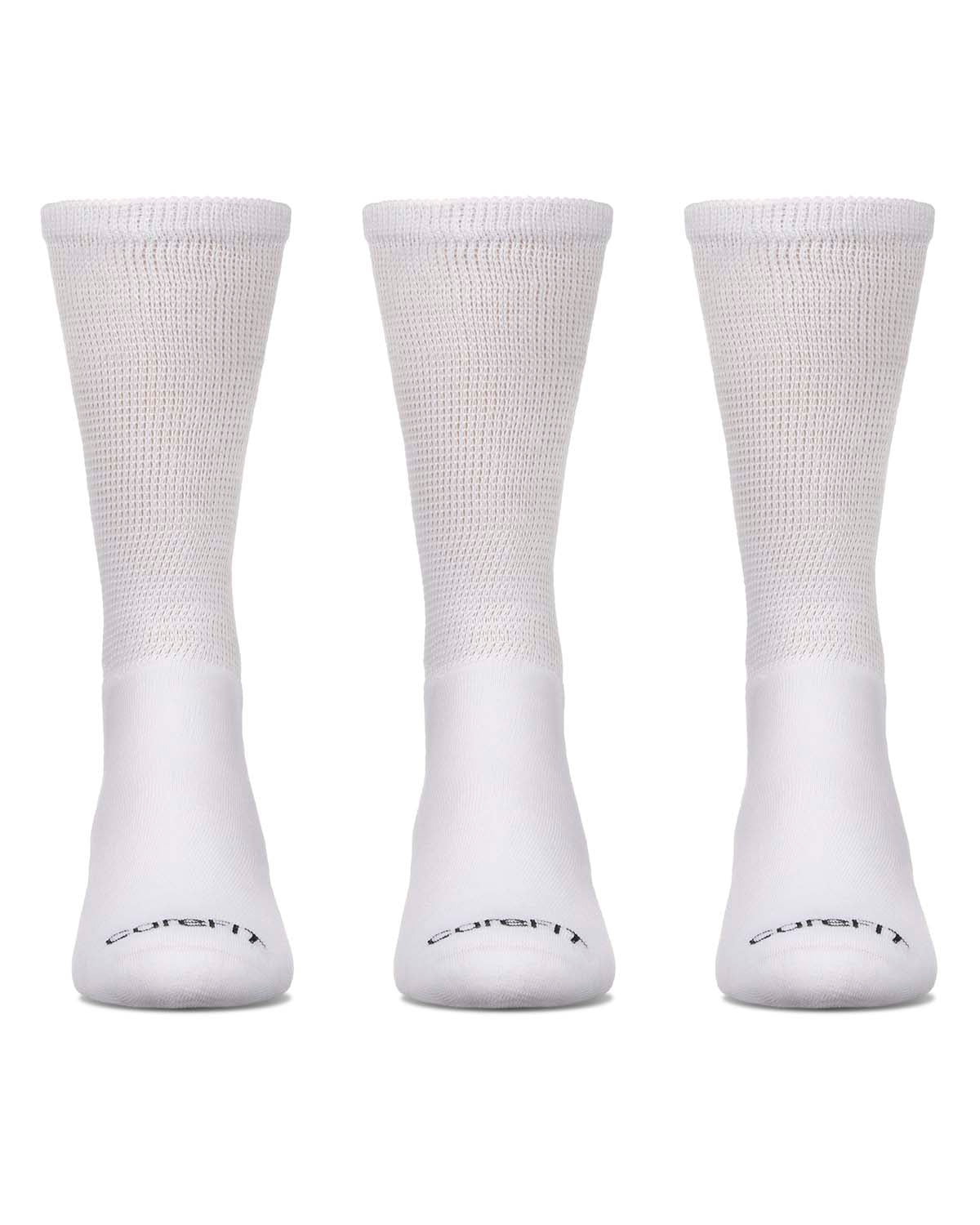 3 Pair Pack Full Cushioned Antimicrobial Diabetic Crew Socks