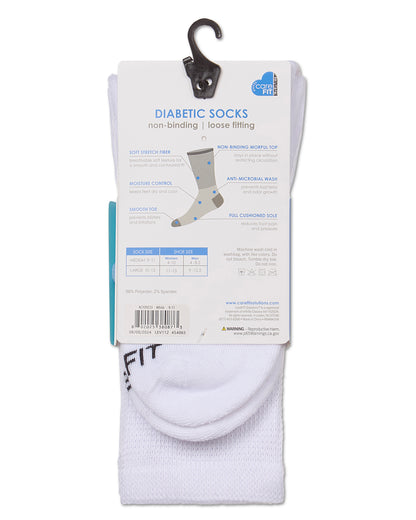 3 Pair Pack Full Cushioned Antimicrobial Diabetic Crew Socks : Color: Gray Twist/White/Black