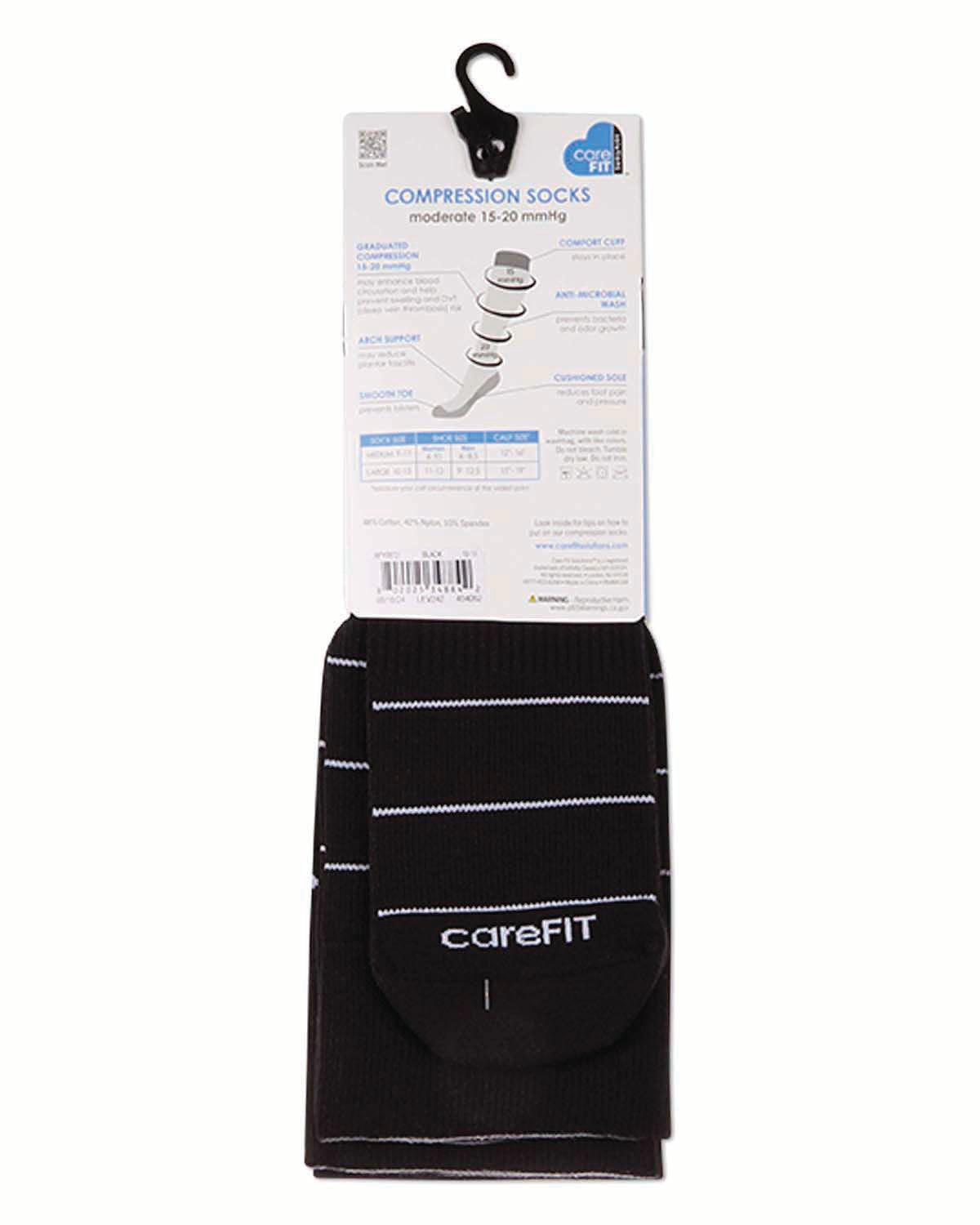 2 Pair Pack Polka Dot Striped Cotton Blend Graduated Compression Socks