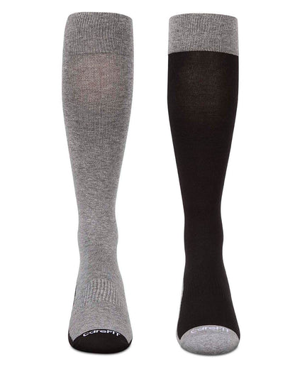 2 Pair Pack Contrast Solid Cotton Blend Graduated Compression Socks