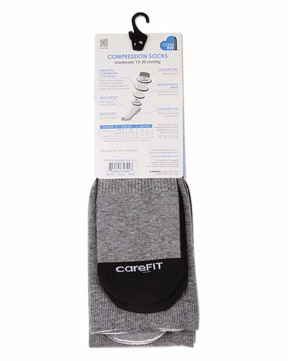 2 Pair Pack Contrast Solid Cotton Blend Graduated Compression Socks